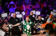 21 March 2024; Peter Wright before his match against Luke Humphries at the BetMGM Premier League Darts at the 3Arena in Dublin. Photo by Ben McShane/Sportsfile