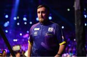 21 March 2024; Luke Littler before his match against Michael Smith at the BetMGM Premier League Darts at the 3Arena in Dublin. Photo by Ben McShane/Sportsfile