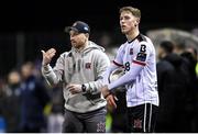 15 March 2024; Hayden Muller of Dundalk and Dundalk head coach Stephen O'Donnell during the SSE Airtricity Men's Premier Division match between Dundalk and Waterford at Oriel Park in Dundalk, Louth. Photo by Ramsey Cardy/Sportsfile