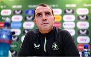 22 March 2024; Interim head coach John O'Shea during a Republic of Ireland media conference at the FAI Headquarters in Abbotstown, Dublin. Photo by Stephen McCarthy/Sportsfile
