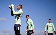22 March 2024; Goalkeeper Gavin Bazunu during a Republic of Ireland training session at the FAI National Training Centre in Abbotstown, Dublin. Photo by Stephen McCarthy/Sportsfile