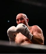 17 March 2024; Gary O'Sullivan in action against Sofiane Khati during their middle weight bout at TF Royal Theatre in Castlebar, Mayo. Photo by Piaras Ó Mídheach/Sportsfile