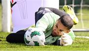 22 March 2024; Goalkeeper Gavin Bazunu during a Republic of Ireland training session at the FAI National Training Centre in Abbotstown, Dublin. Photo by Stephen McCarthy/Sportsfile