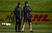 22 March 2024; Technical advisor Brian Kerr and assistant coach Glenn Whelan, right, during a Republic of Ireland training session at the FAI National Training Centre in Abbotstown, Dublin. Photo by Stephen McCarthy/Sportsfile