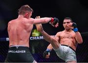 22 March 2024; Leandro Higo, right, in action against James Gallagher in their featherweight bout during the Bellator Champions Series at the SSE Arena in Belfast. Photo by David Fitzgerald/Sportsfile