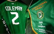 23 March 2024; The shirt of Seamus Coleman of Republic of Ireland before the international friendly match between Republic of Ireland and Belgium at the Aviva Stadium in Dublin. Photo by Stephen McCarthy/Sportsfile