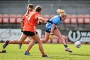 23 March 2024; Carla Rowe of Dublin scores her side's fourth goal during the Lidl LGFA National League Division 1 match between Armagh and Dublin at BOX-IT Athletic Grounds in Armagh. Photo by Ben McShane/Sportsfile