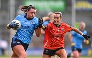23 March 2024; Niamh Hetherton of Dublin in action against Ciara Garvey of Armagh during the Lidl LGFA National League Division 1 match between Armagh and Dublin at BOX-IT Athletic Grounds in Armagh. Photo by Ben McShane/Sportsfile