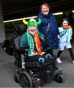 23 March 2024; Republic of Ireland supporter Daire Gorman, age 12, from Monaghan, before the international friendly match between Republic of Ireland and Belgium at the Aviva Stadium in Dublin. Photo by David Fitzgerald/Sportsfile