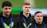 23 March 2024; Jake O'Brien of Republic of Ireland before the international friendly match between Republic of Ireland and Belgium at the Aviva Stadium in Dublin. Photo by Stephen McCarthy/Sportsfile