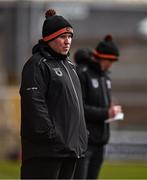 23 March 2024; Armagh manager Gregory McGonigle during the Lidl LGFA National League Division 1 match between Armagh and Dublin at BOX-IT Athletic Grounds in Armagh. Photo by Ben McShane/Sportsfile