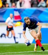 23 March 2024; Marine Menager of France scores her side's second try during the Women's Six Nations Rugby Championship match between France and Ireland at Stade Marie-Marvingt in Le Mans, France. Photo by Hugo Pfeiffer/Sportsfile