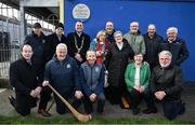 23 March 2024; The Lord Mayor of Dublin Daithí de Róiste with Aghabullogue GAA Club, in Cork, back row from left Kevin Barry Murphy, Olan Geaney, Mary Lane, Michael Healy, Margaret Lane, Jerry Hubbard, John O’ Leary, Matthew Martin, front row left to right Marc Sheehan, Pat O’ Leary, Pat Barry Murphy, Kathleen O ‘Leary, Ted Long at the official unveiling of a plaque by Dublin City Council and the GAA at Clonturk Park in Drumcondra, commemorating it as a location for the All-Ireland hurling and football finals of 1890, 1891, 1892 and 1894. Photo by Ray McManus/Sportsfile