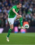 23 March 2024; Seamus Coleman of Republic of Ireland during the international friendly match between Republic of Ireland and Belgium at the Aviva Stadium in Dublin. Photo by Seb Daly/Sportsfile