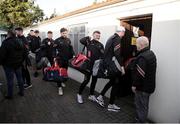 23 March 2024; Louth players arrive before the Allianz Football League Division 2 match between Kildare and Louth at Netwatch Cullen Park in Carlow. Photo by Michael P Ryan/Sportsfile