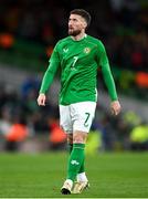 23 March 2024; Matt Doherty of Republic of Ireland during the international friendly match between Republic of Ireland and Belgium at the Aviva Stadium in Dublin. Photo by Seb Daly/Sportsfile