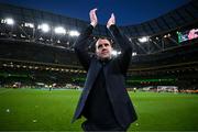 23 March 2024; Republic of Ireland interim head coach John O'Shea after the international friendly match between Republic of Ireland and Belgium at the Aviva Stadium in Dublin. Photo by Stephen McCarthy/Sportsfile