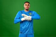 18 March 2024; Goalkeeper Gavin Bazunu poses for a portrait during a Republic of Ireland portrait session at Castleknock Hotel in Dublin. Photo by Stephen McCarthy/Sportsfile