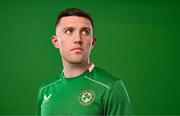 18 March 2024; Dara O'Shea poses for a portrait during a Republic of Ireland portrait session at Castleknock Hotel in Dublin. Photo by Stephen McCarthy/Sportsfile