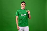 18 March 2024; Jamie McGrath poses for a portrait during a Republic of Ireland portrait session at Castleknock Hotel in Dublin. Photo by Stephen McCarthy/Sportsfile