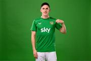 18 March 2024; Jamie McGrath poses for a portrait during a Republic of Ireland portrait session at Castleknock Hotel in Dublin. Photo by Stephen McCarthy/Sportsfile