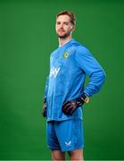 18 March 2024; Goalkeeper Caoimhin Kelleher poses for a portrait during a Republic of Ireland portrait session at Castleknock Hotel in Dublin. Photo by Stephen McCarthy/Sportsfile