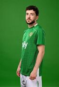 18 March 2024; Mikey Johnston poses for a portrait during a Republic of Ireland portrait session at Castleknock Hotel in Dublin. Photo by Stephen McCarthy/Sportsfile