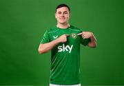 18 March 2024; Josh Cullen poses for a portrait during a Republic of Ireland portrait session at Castleknock Hotel in Dublin. Photo by Stephen McCarthy/Sportsfile