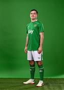 18 March 2024; Josh Cullen poses for a portrait during a Republic of Ireland portrait session at Castleknock Hotel in Dublin. Photo by Stephen McCarthy/Sportsfile