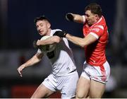 23 March 2024; Shea Ryan of Kildare in action against Sam Mulroy of Louth during the Allianz Football League Division 2 match between Kildare and Louth at Netwatch Cullen Park in Carlow. Photo by Michael P Ryan/Sportsfile