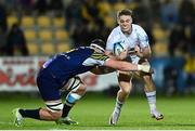 23 March 2024; Rob Russell of Leinster is tackled by Davide Ruggeri of Zebre during the United Rugby Championship match between Zebre Parma and Leinster at Stadio Sergio Lanfranchi in Parma, Italy. Photo by Harry Murphy/Sportsfile