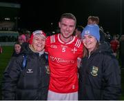 23 March 2024; Conall McKeever of Louth with his mother Patrica and wife Alannah after the Allianz Football League Division 2 match between Kildare and Louth at Netwatch Cullen Park in Carlow. Photo by Michael P Ryan/Sportsfile