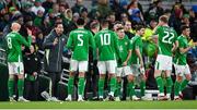 23 March 2024; Republic of Ireland assistant coach Paddy McCarthy, second from left, during the international friendly match between Republic of Ireland and Belgium at the Aviva Stadium in Dublin. Photo by Seb Daly/Sportsfile