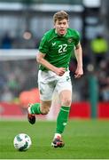 23 March 2024; Nathan Collins of Republic of Ireland during the international friendly match between Republic of Ireland and Belgium at the Aviva Stadium in Dublin. Photo by Seb Daly/Sportsfile