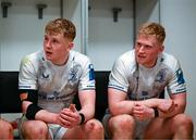 23 March 2024; Andrew Osborne and Jamie Osborne of Leinster in the dressing room after the United Rugby Championship match between Zebre Parma and Leinster at Stadio Sergio Lanfranchi in Parma, Italy. Photo by Harry Murphy/Sportsfile