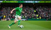 23 March 2024; Seamus Coleman of Republic of Ireland during the international friendly match between Republic of Ireland and Belgium at the Aviva Stadium in Dublin. Photo by Seb Daly/Sportsfile