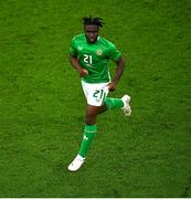 23 March 2024; Festy Ebosele of Republic of Ireland during the international friendly match between Republic of Ireland and Belgium at the Aviva Stadium in Dublin. Photo by David Fitzgerald/Sportsfile