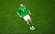 23 March 2024; Evan Ferguson of Republic of Ireland during the international friendly match between Republic of Ireland and Belgium at the Aviva Stadium in Dublin. Photo by David Fitzgerald/Sportsfile