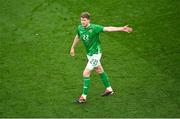 23 March 2024; Nathan Collins of Republic of Ireland during the international friendly match between Republic of Ireland and Belgium at the Aviva Stadium in Dublin. Photo by David Fitzgerald/Sportsfile
