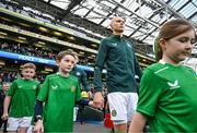23 March 2024; Will Smallbone of Republic of Ireland walks out before the international friendly match between Republic of Ireland and Belgium at the Aviva Stadium in Dublin. Photo by Stephen McCarthy/Sportsfile