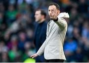 23 March 2024; Belgium manager Domenico Tedesco during the international friendly match between Republic of Ireland and Belgium at the Aviva Stadium in Dublin. Photo by Stephen McCarthy/Sportsfile