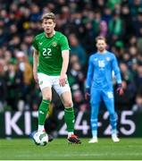 23 March 2024; Nathan Collins of Republic of Ireland during the international friendly match between Republic of Ireland and Belgium at the Aviva Stadium in Dublin. Photo by Stephen McCarthy/Sportsfile