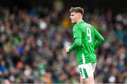 23 March 2024; Evan Ferguson of Republic of Ireland during the international friendly match between Republic of Ireland and Belgium at the Aviva Stadium in Dublin. Photo by Stephen McCarthy/Sportsfile