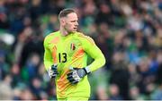 23 March 2024; Belgium goalkeeper Matz Sels during the international friendly match between Republic of Ireland and Belgium at the Aviva Stadium in Dublin. Photo by Stephen McCarthy/Sportsfile