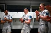 23 March 2024; Andrew Osborne of Leinster sings in the dressing room after making his Leinster debut in the United Rugby Championship match between Zebre Parma and Leinster at Stadio Sergio Lanfranchi in Parma, Italy. Photo by Harry Murphy/Sportsfile