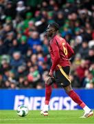 23 March 2024; Amadou Onana of Belgium during the international friendly match between Republic of Ireland and Belgium at the Aviva Stadium in Dublin. Photo by Stephen McCarthy/Sportsfile