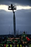 23 March 2024; A camera operator during the United Rugby Championship match between Connacht and Emirates Lions at Dexcom Stadium in Galway. Photo by Piaras Ó Mídheach/Sportsfile