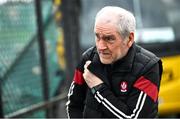 24 March 2024; Derry manager Mickey Harte before the Allianz Football League Division 1 match between Derry and Roscommon at Celtic Park in Derry. Photo by Ramsey Cardy/Sportsfile