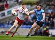 24 March 2024; Cathal McShane of Tyrone is tackled by Dáire Newcombe of Dublin during the Allianz Football League Division 1 match between Dublin and Tyrone at Croke Park in Dublin. Photo by Ray McManus/Sportsfile