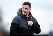 24 March 2024; Fermanagh manager C.J. McGourty before the Lidl LGFA National League Division 4 semi-final match between Fermanagh and Carlow at Dowdallshill GAA Club in Dundalk, Louth. Photo by Tyler Miller/Sportsfile